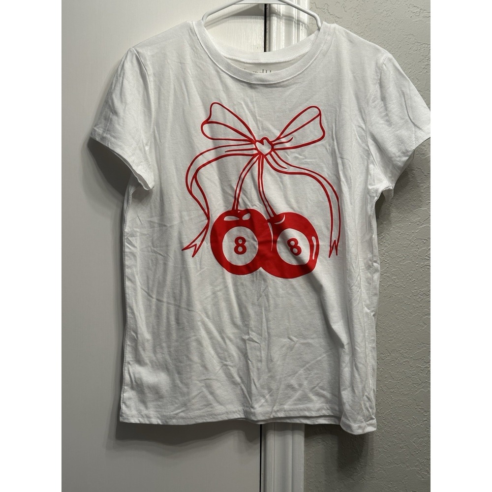 Wound Up Cherries Pool Ball Graphic Tee Size Small